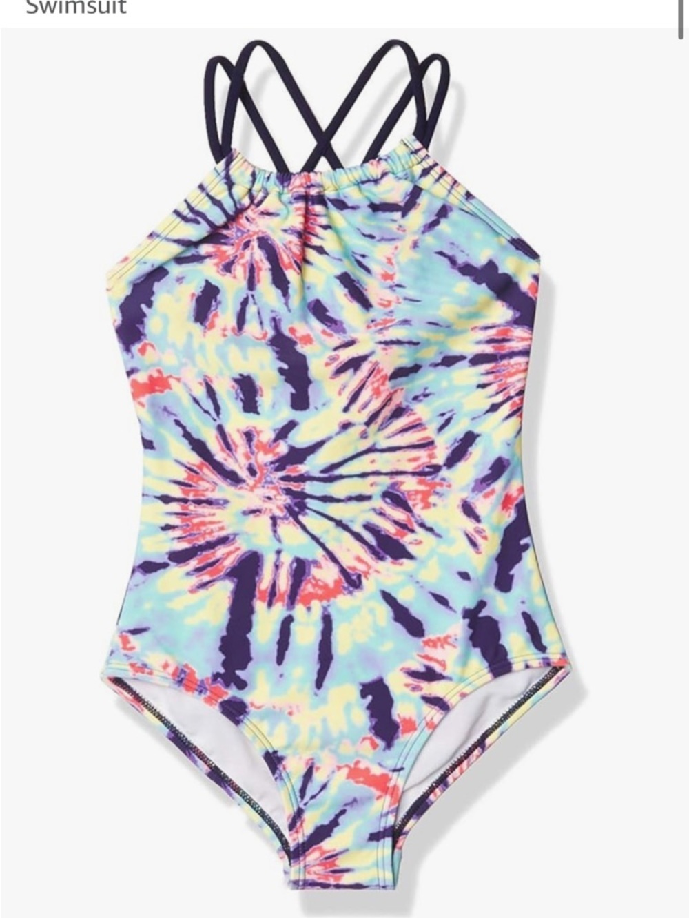 NWT Kanu Surf Girls Jasmine Beach Sport Halter One Piece Swimsuit 6X Tie-dyed